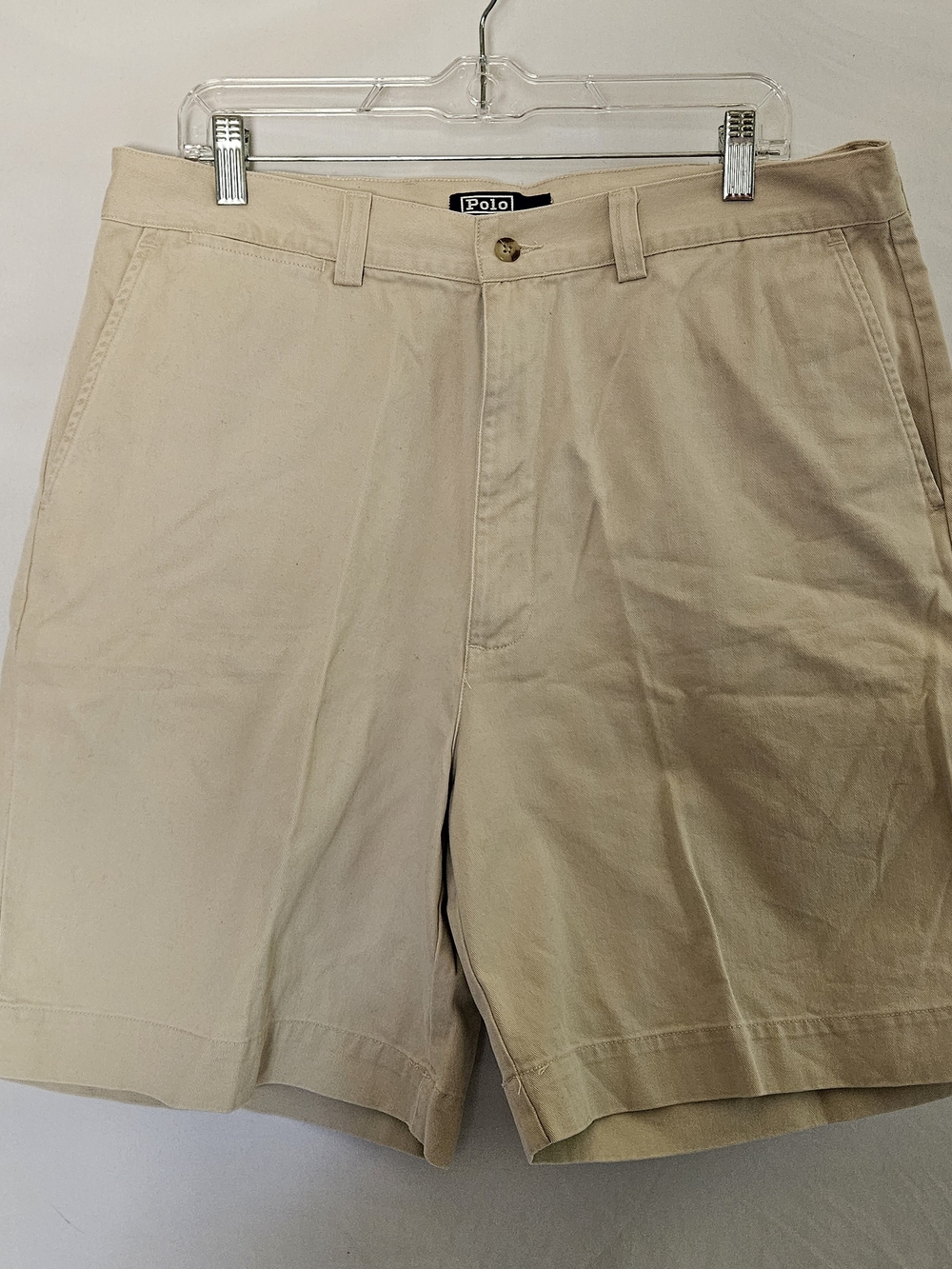 Polo by Ralph Lauren Vintage Khaki Chino Shorts Mens 36 Cotton Beige Coastal